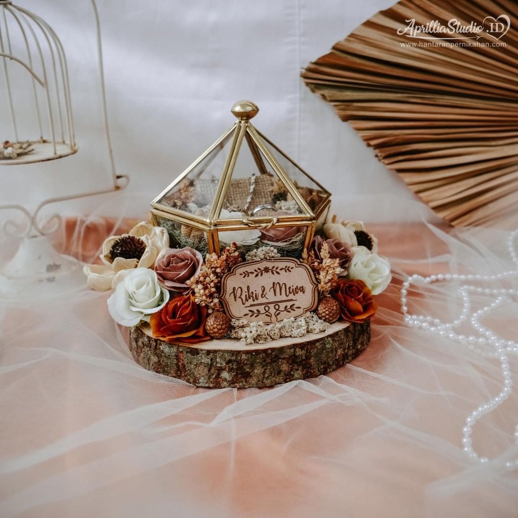 RINBGOX KOTAK CINCIN KOTAK PERHIASAN MAHAR &amp; SESERAHAN - TERA 8 RUSTIC CHIPBOARD