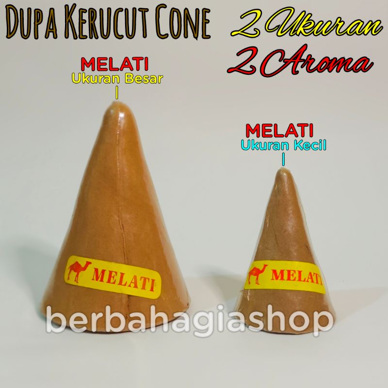 Hio Dupa Tumpeng Kerucut Cone Warna Coklat Aroma Wangi Cendana &amp; Melati Tersedia 2 Ukuran Kecil Dan Besar / Cones Incense Aromatherapy