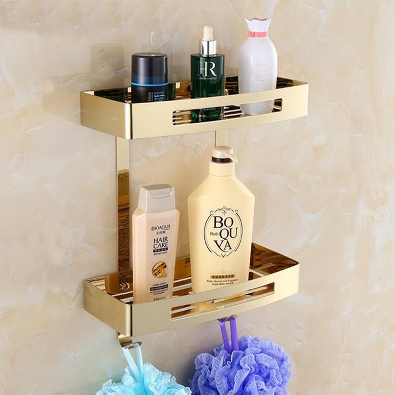 Rak Sabun Gold Rak Dinding Kamar Mandi Gold Persegi Rak Kamar Mandi Gold Rak Kamar Mandi Emas Rak Ka