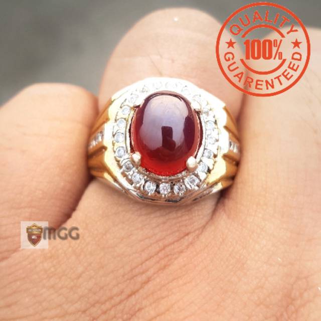 CINCIN BATU NATURAL RED GARNET GARANSI ASLI