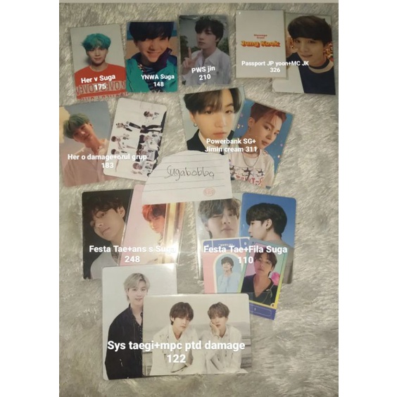 official photocard bts suga seokjin yoongi jimin Taehyung V grup Bts her v ynwa ld butter pws passpo