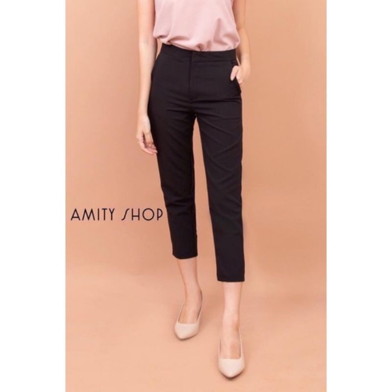 0CELANA BAHAN AMITY MODEL HIGHWAIST ZIPPER DEPAN IMPORT BANGKOK (CLAMY003) Best seller