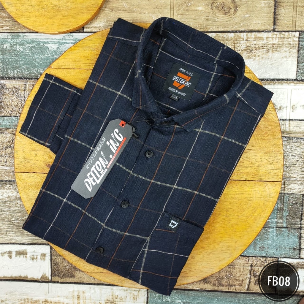 Kemeja Flanel Pria Lengan Panjang XXL 3XL|Atasan Size Big Size Kameja Cowok Panel Distro Surfing FB07