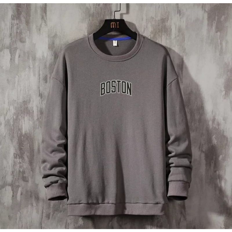 Sweater crewneck BOSTON pria wanita casual