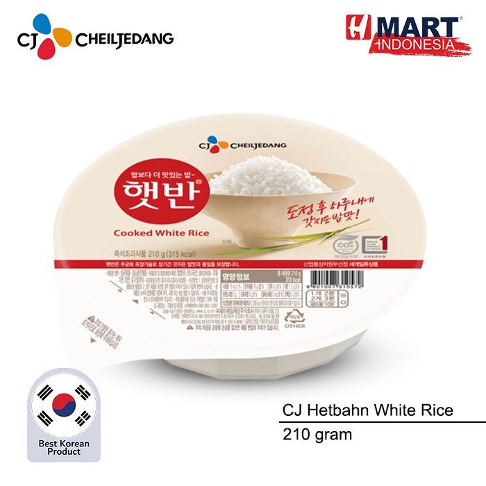 

gr20111r Cj Hetbahn Cooked White Rice - Nasi Putih Instan Korea 210G Sv012Ss