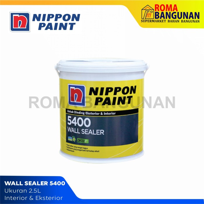 Nippon Paint Wall Sealer 5400 Cat Dasar Interior &amp; Eksterior 2,5LT