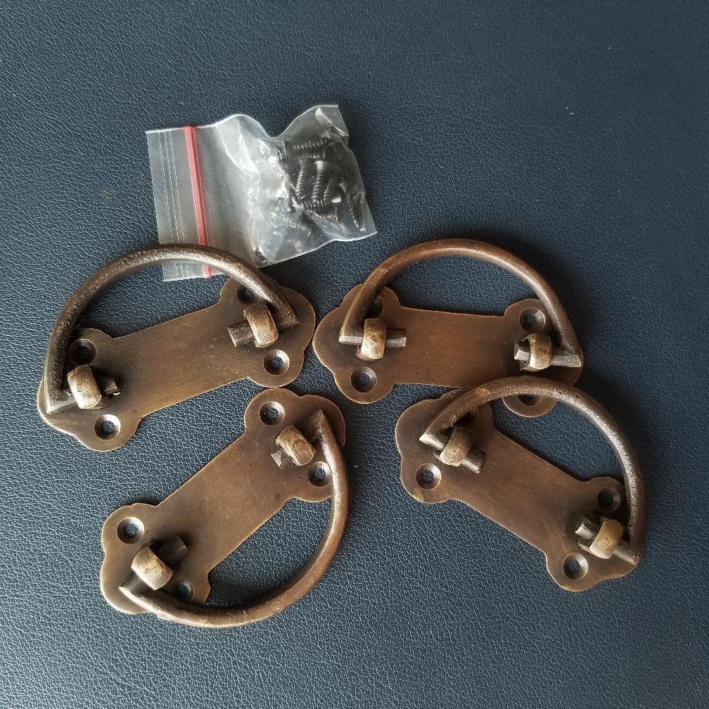 Tarikan Laci Kuningan Motif Tulang Kecil Antik Brass Cabinet Ukuran 7,5 Cm X 3,5 Cm