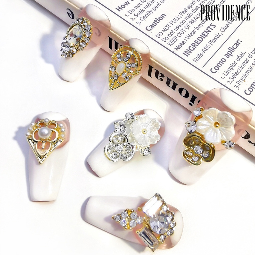 Providence 10pcs / Kantong Berlian Imitasi Bahan Alloy Untuk Dekorasi Nail Art Diy