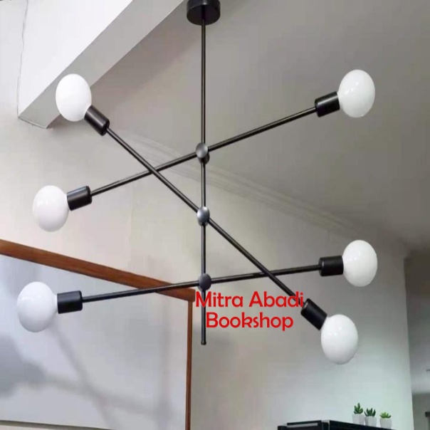 Dekorasi Lampu Gantung Stick Model - 6 Fitting