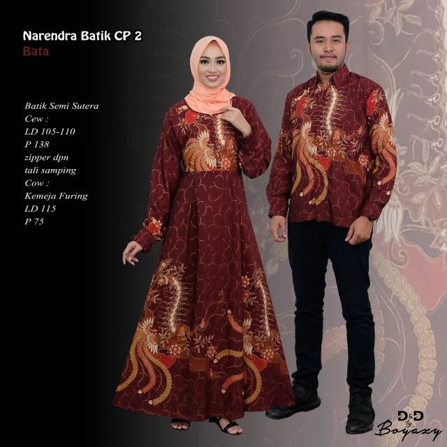 NEW Gamis  Batik  Narendra Couple 2 trendy original 