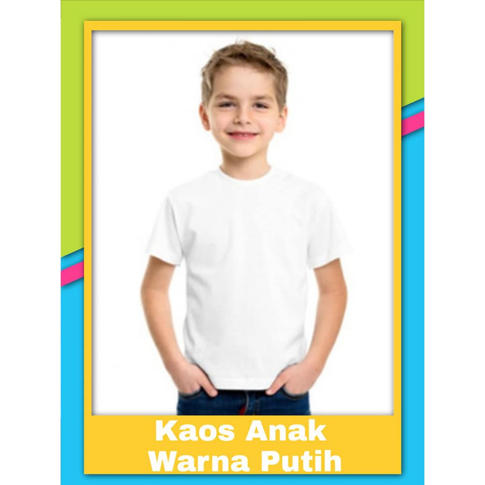 Kaos polos anak PUTIH lengan pendek / baju Polos Anak Remaja / winstar polos / KAOS POLOS ANAK