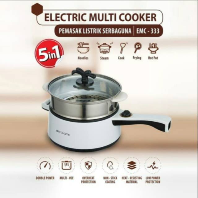 ECOHOME ELECTRIC MULTI COOKER EMC-333 5 in 1/ Pemasak Listrik Serbaguna