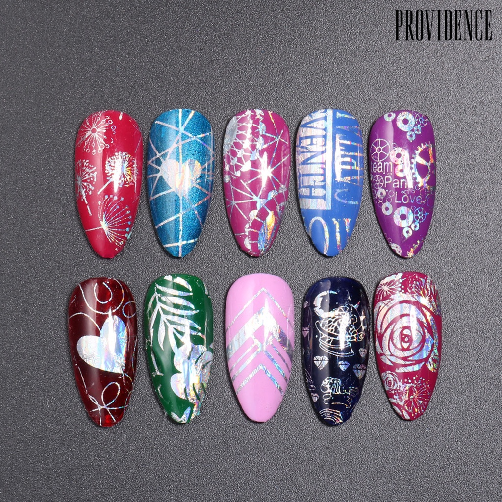 Providence 10pcs / Set Stiker Foil Transfer Motif Bintang Efek 3d Ultra Tipis Untuk Dekorasi Nail Art / Manicure