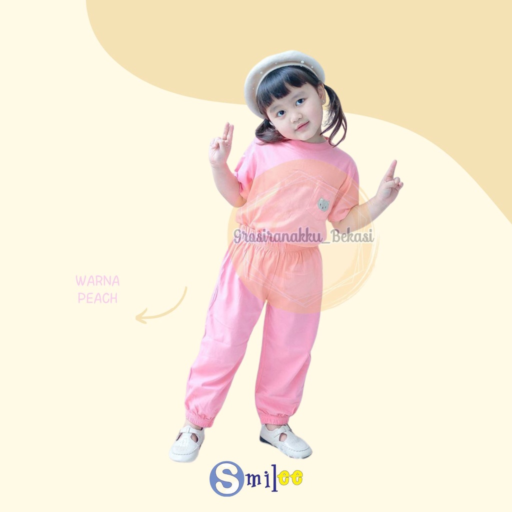 Setelan Anak Unisex Smilee Jojo Mix Warna Size 1-5Th