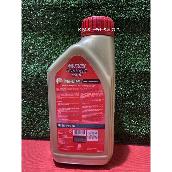 Oli Castrol Power 1 Matic 4T SAE 10W-30 atau 10W-40 800ml Oli Mesin Motor Matic 0,8 Liter (Asli)