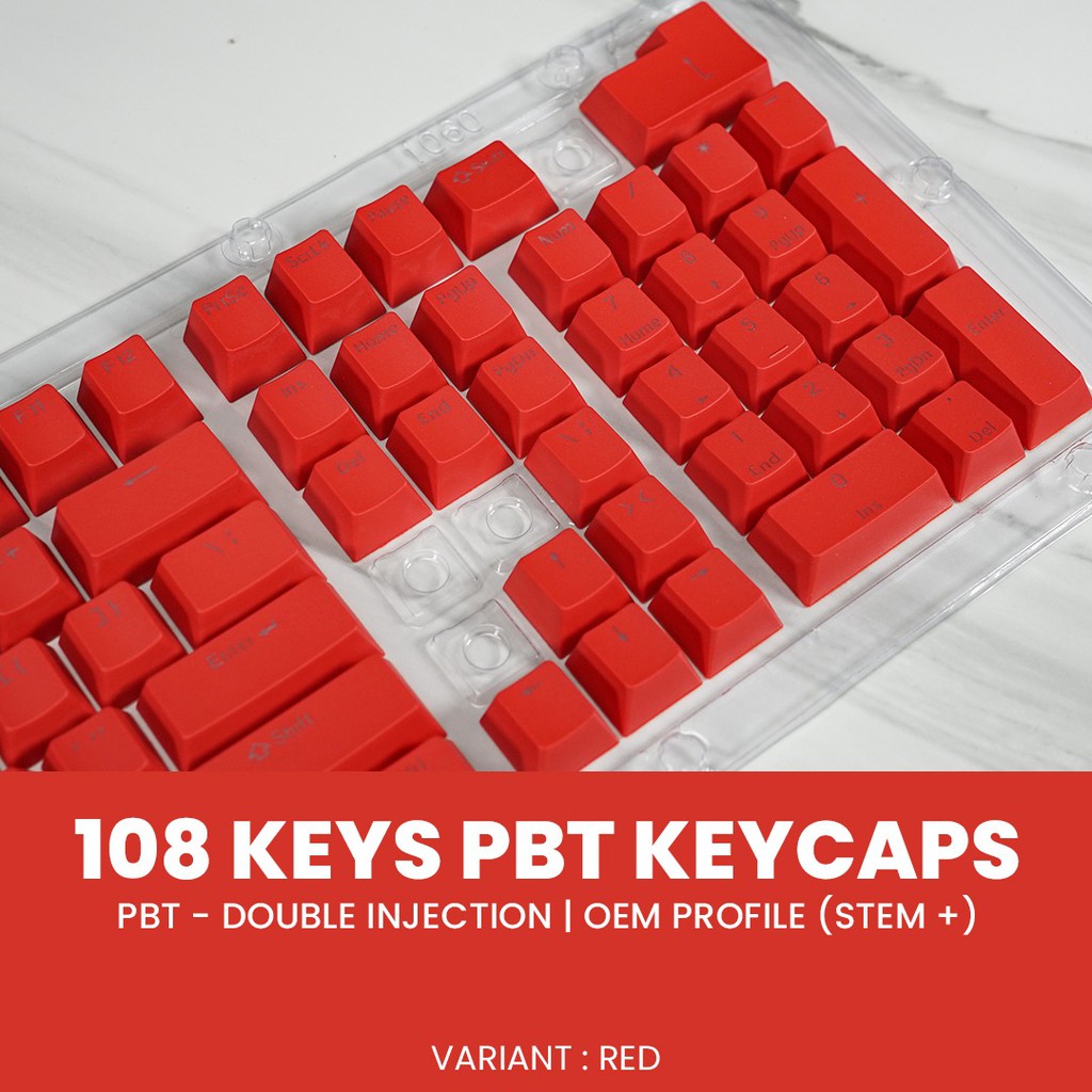 Keycaps mechanical pbt 108 key backlit double injection color - keycap keyboard gaming