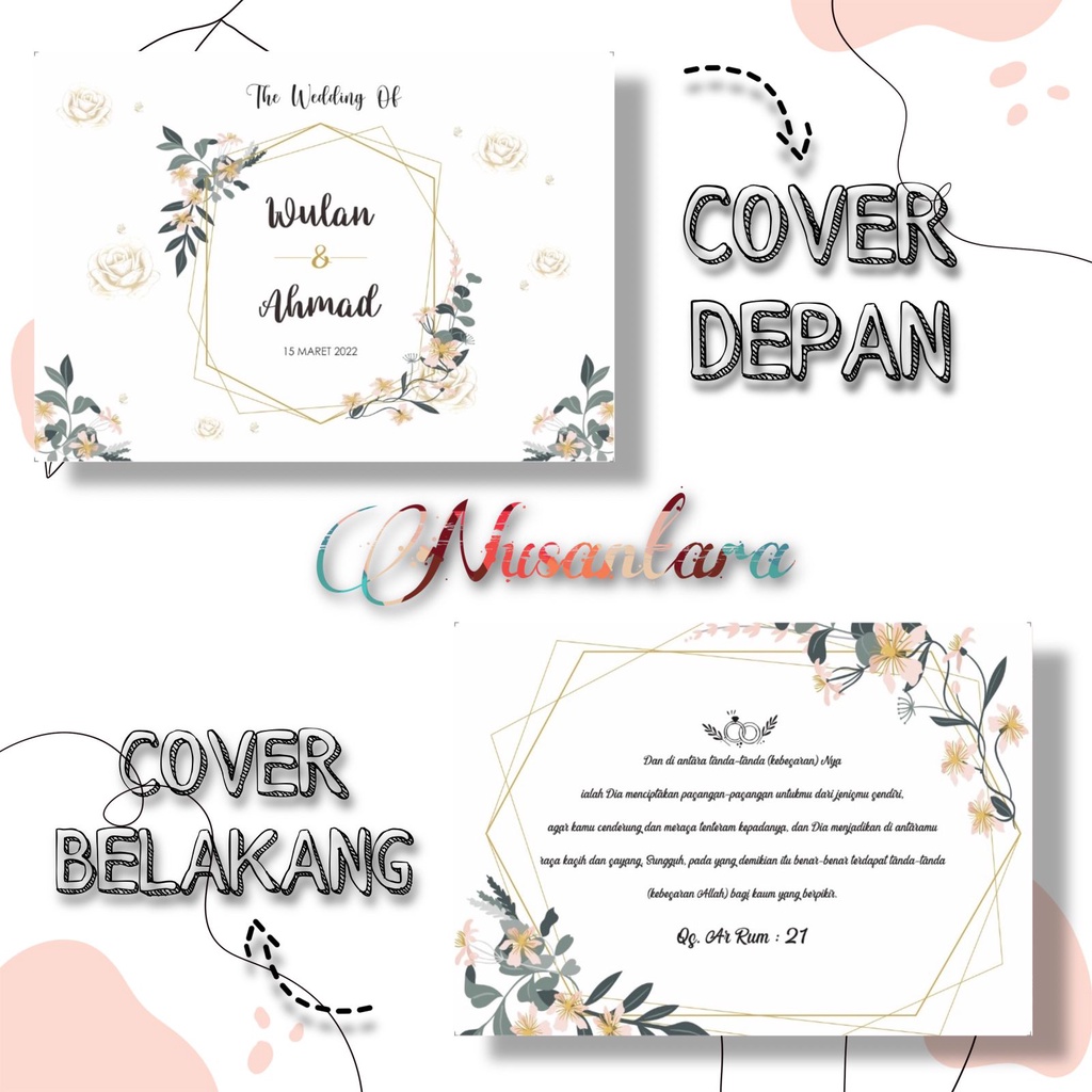 

Buku tamu pernikahan custom nama / Wedding guest book