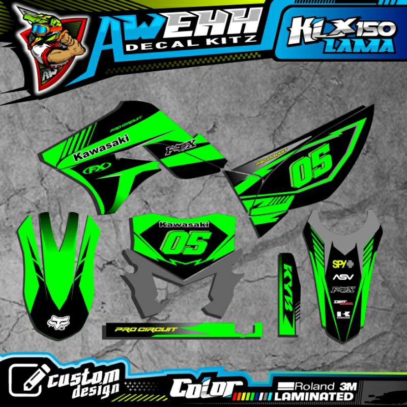 DECAL KLX LAMA KLX 150 S DTRACKER LAMA HIJAU