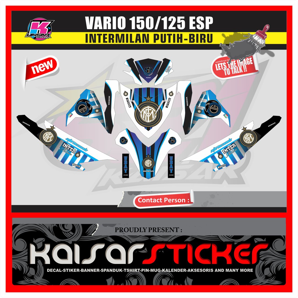 Decal Sticker Motor Full Body Stiker Honda Vario 150 - 125 Esp Full Body Intermilan Fc