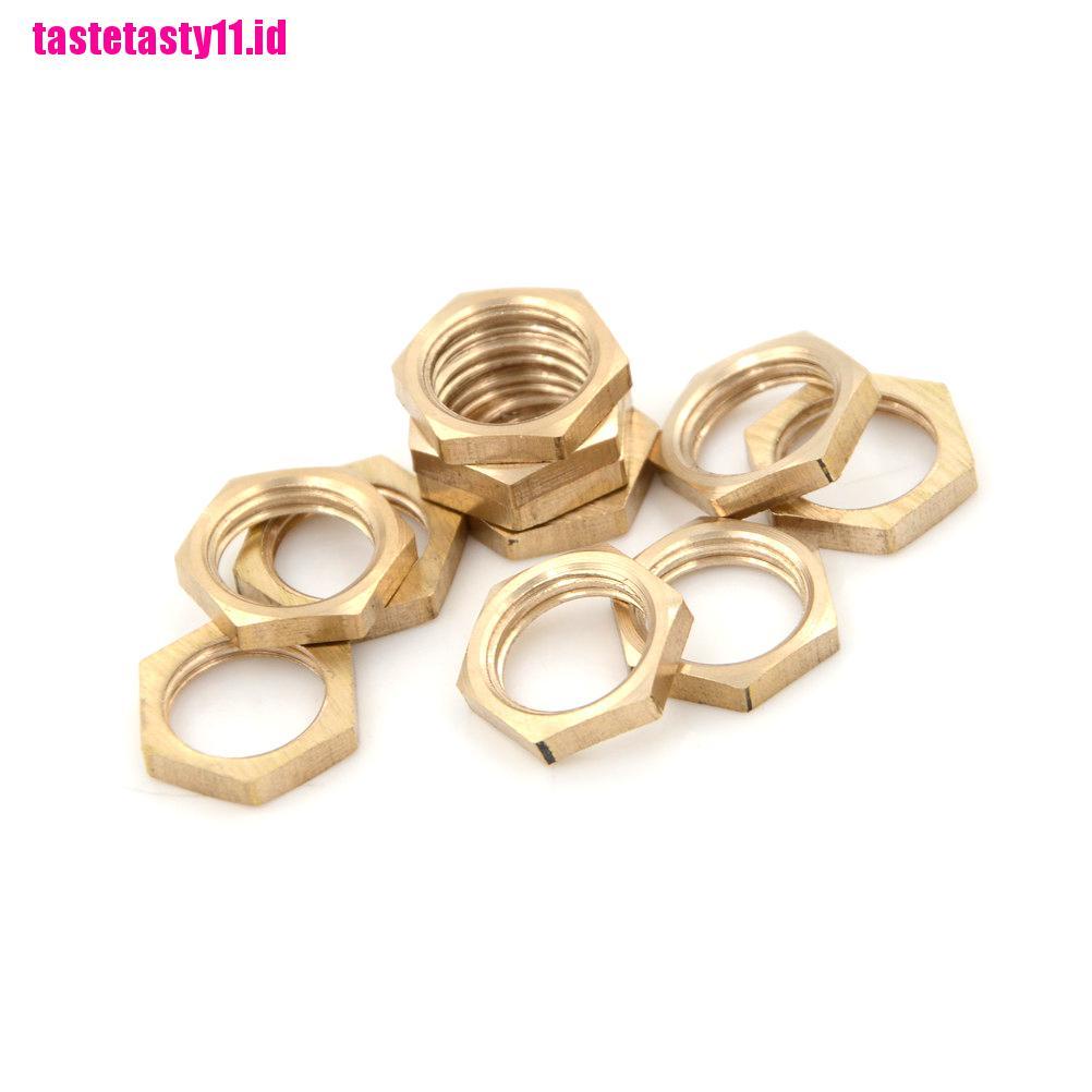 10 Pcs Kunci Hex Nuts Pipe Fitting 1 / 4 &quot;BSP Female Bahan Kuningan