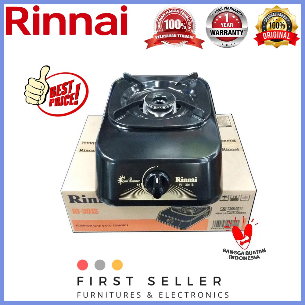 Rinnai RI-301S Kompor Gas [1 Tungku] ORIGINAL 100% TERMURAH !