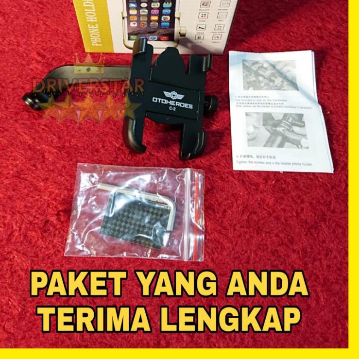 Dijamin Terbaik Holder OTOHEROES Holder Hp Motor Spion Universal Full Besi