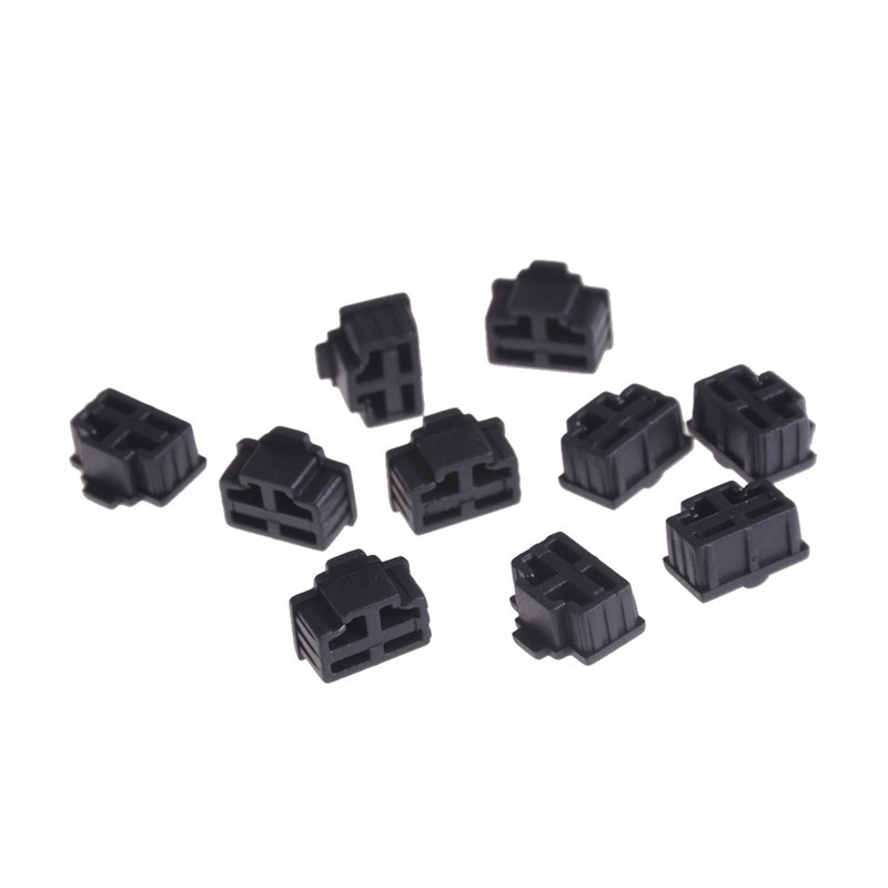 (Ele) 10pcs Plug Pelindung Port Ethernet Rj45 Anti Debu Warna Hitam / Putih