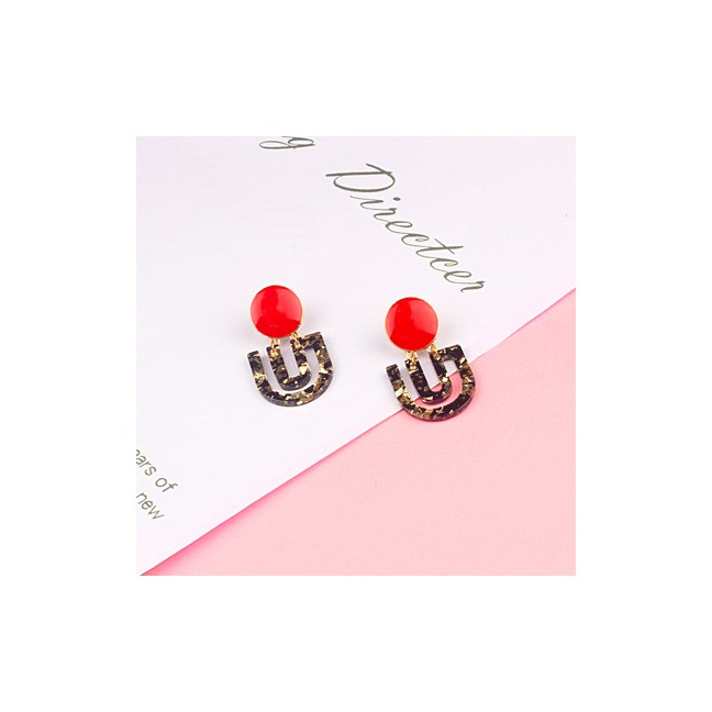 LRC Anting Tusuk Vintage Round Shape Decorated Earrings