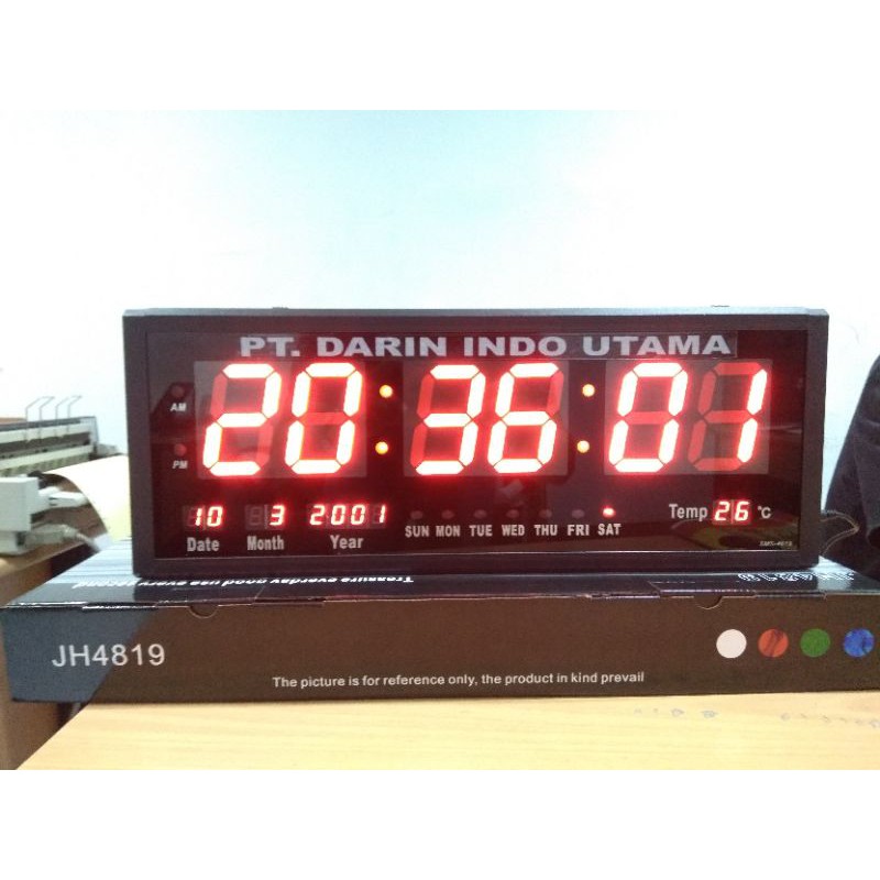 JAM DINDING DIGITAL Sonifer LED MERAH 48 x 19 cm SMS-4819 (+) FREE CUSTOM NAMA