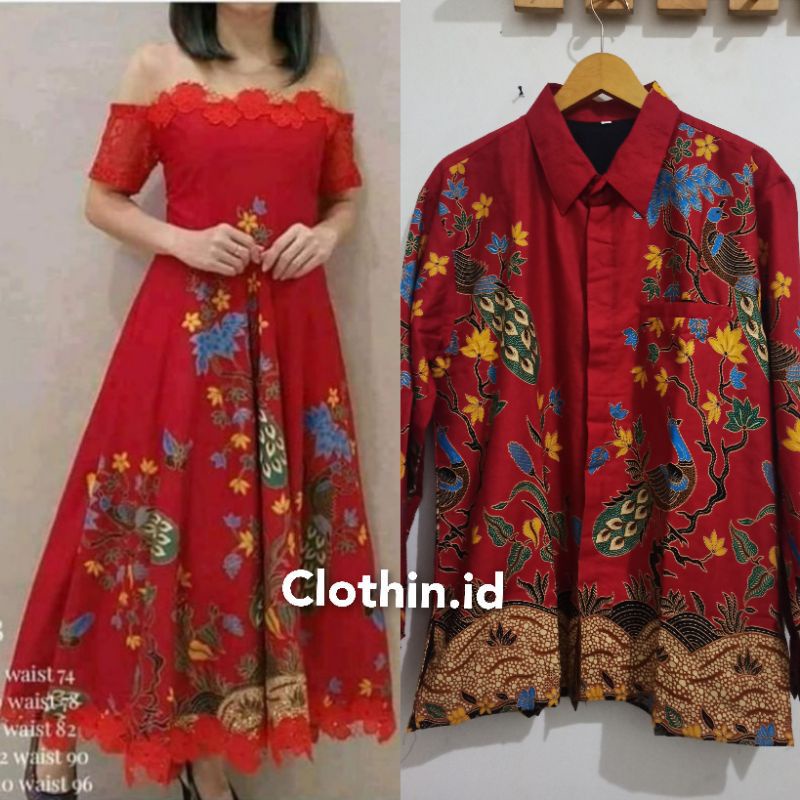 dress couple premium - baju couple pesta - batik couple kekinian - dress model baru - ready ukuran j