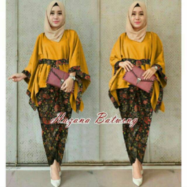 Setelan Batik Katun Batwing/Kalong/Jumbo/Bigsize Rok Lilit Modern Cantik