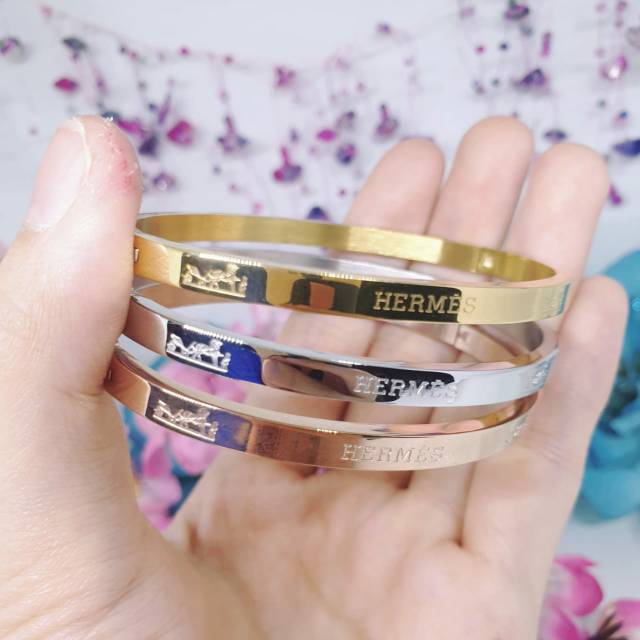 Gelang mewah titanium anti karat harga korea simple GBT-50