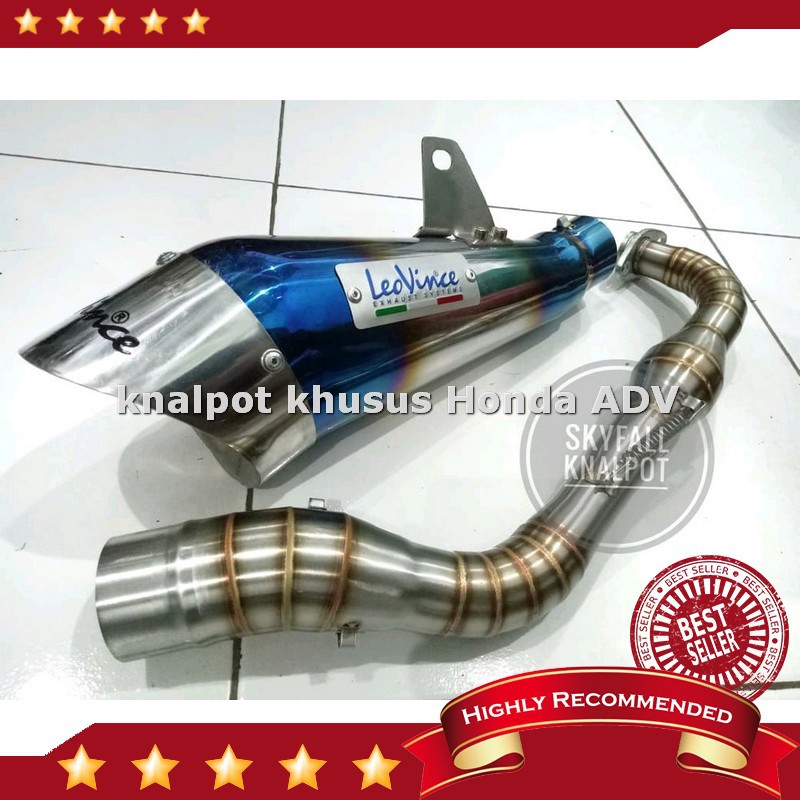 Diskon Knalpot Racing Leovince Blue Full Stainlees Nmax Aerox PCX ADV Lexi XMax Vario