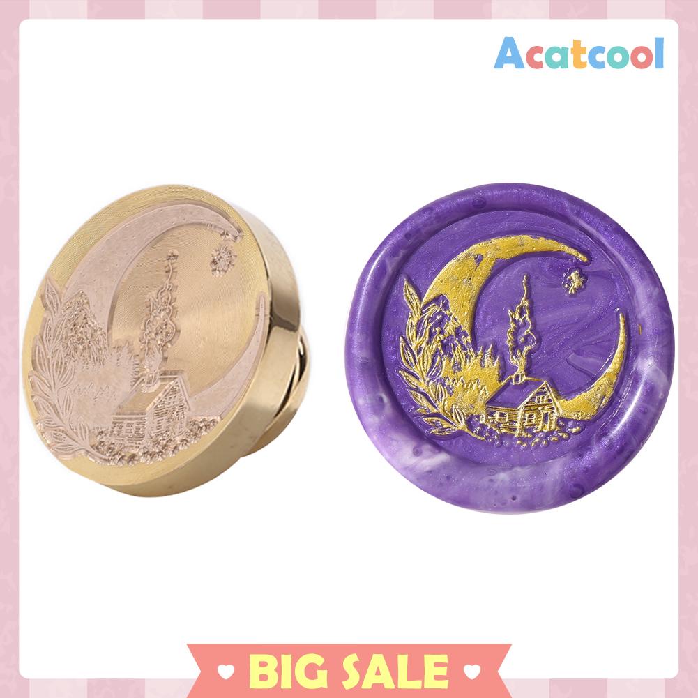 Kepala Stempel Lilin Bentuk Bulan Gaya Vintage Untuk Scrapbook