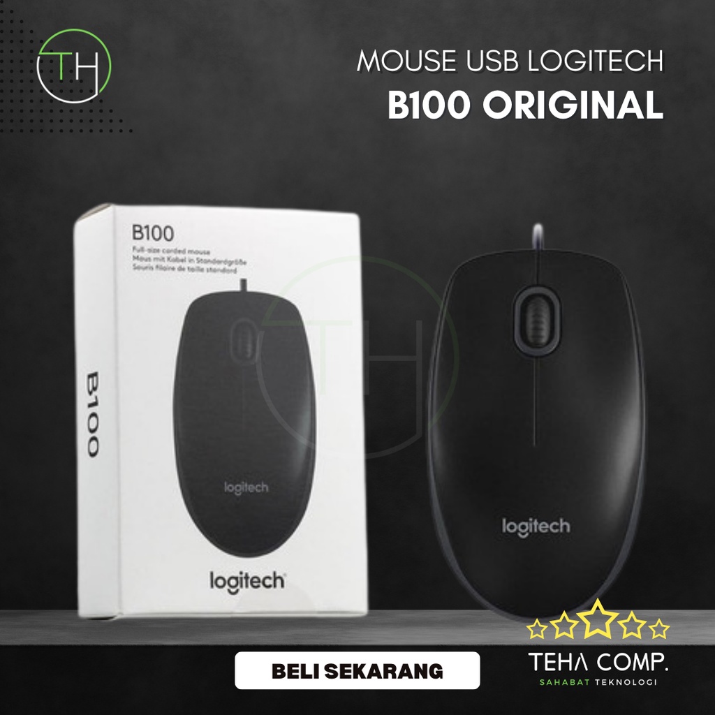 Mouse USB Mouse Logitech Untuk Komputer CPU Laptop CCTV LOGITECH B100