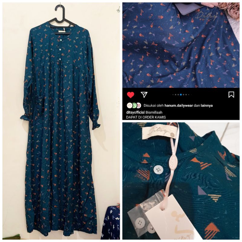 Bundling Brenna Darkblue Ditsy Juny & Malaya Dress By Azmiza