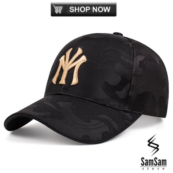 Baseball cap : NY CAMO - Topi baseball topi golf topi pria topi wanita - BLACK