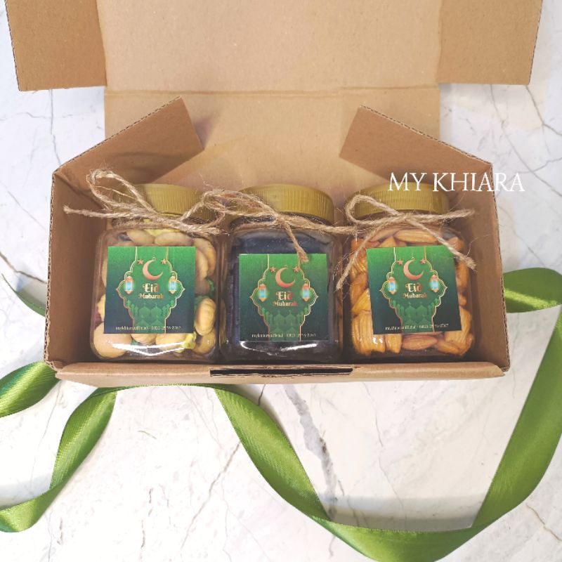 

MINI HAMPERS RAMADHAN / IDUL FITRI / IED MUBAROK / LEBARAN GREEN ISI 3 JAR