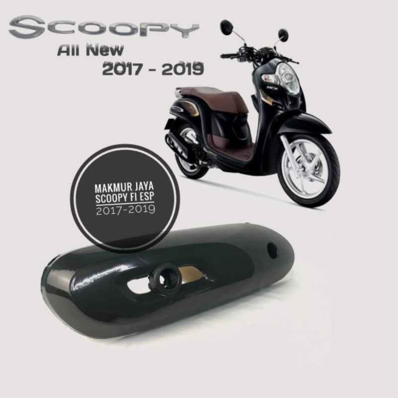 Cover Tutup Tameng Knalpot Honda Scoopy Fi Esp New Led 2017 - 2019 Original Standar