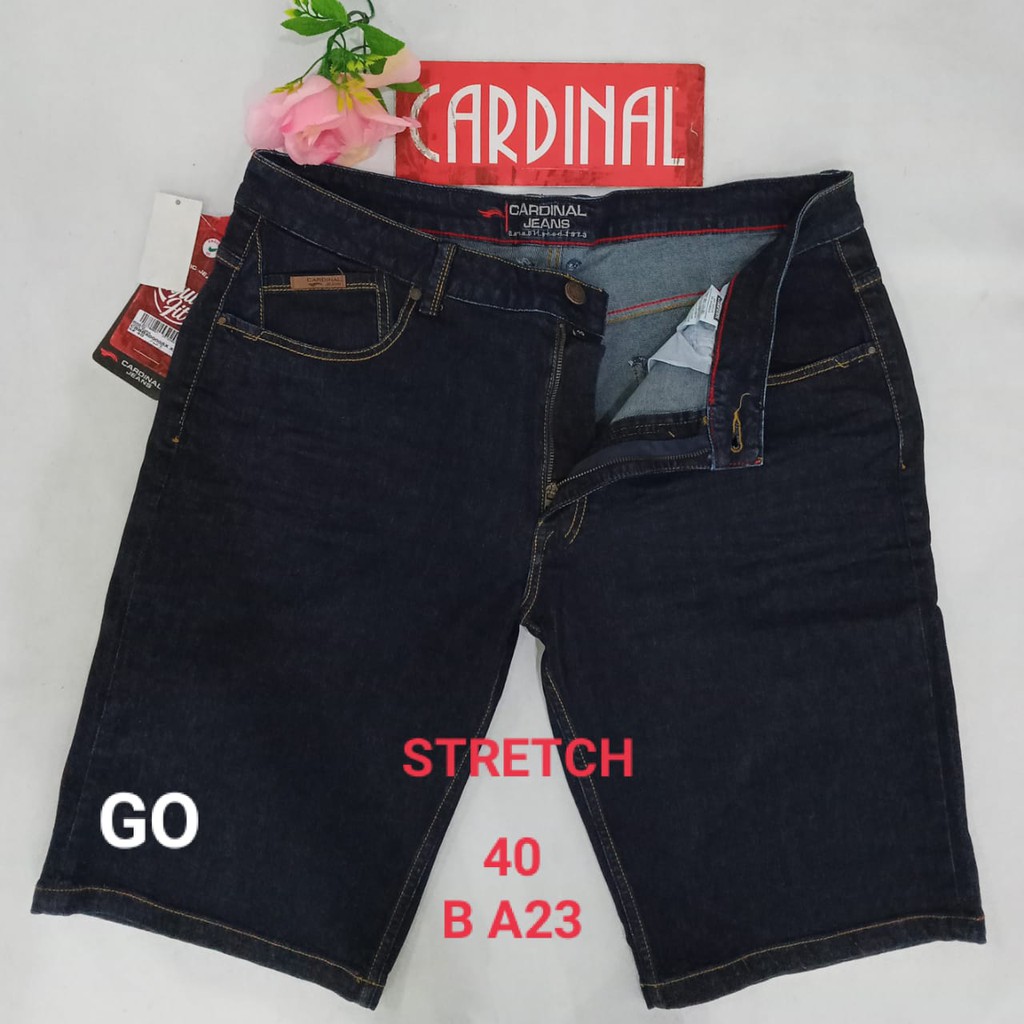 gof 40-46R CARDINAL JEANS Celana Pria Celana Pendek Bermuda Casual Sobek Slimfit Reguler Fit Reguler