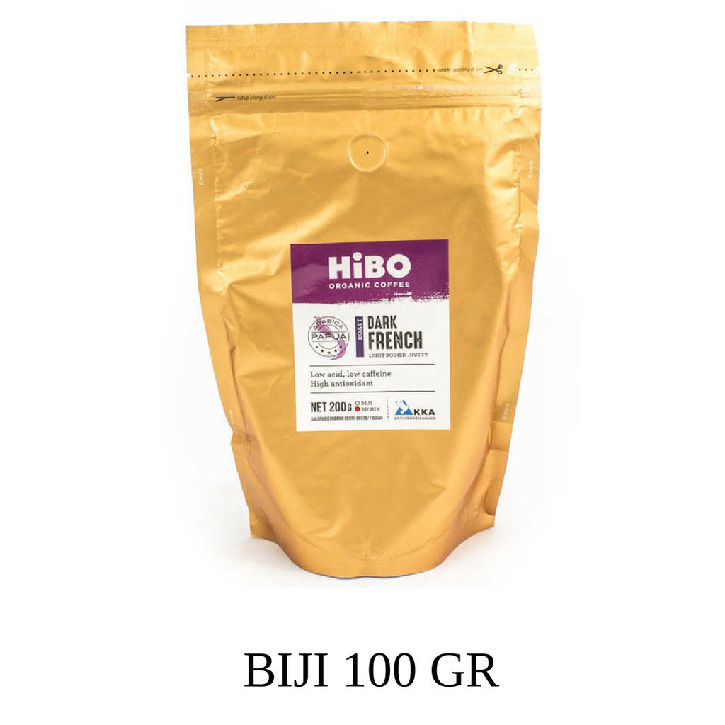 

HIBO PAPUA ORGANIC COFFEE DARK FRENCH - BIJI 100 GR