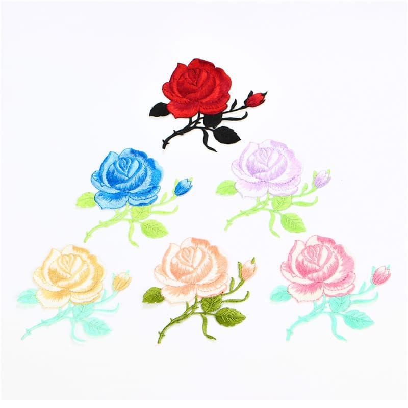 Iron On Embroidery Patch - Colorful Rose