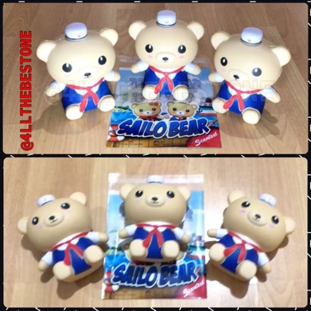 FUZZY SAILOR BEAR SQUISHY (SALE )