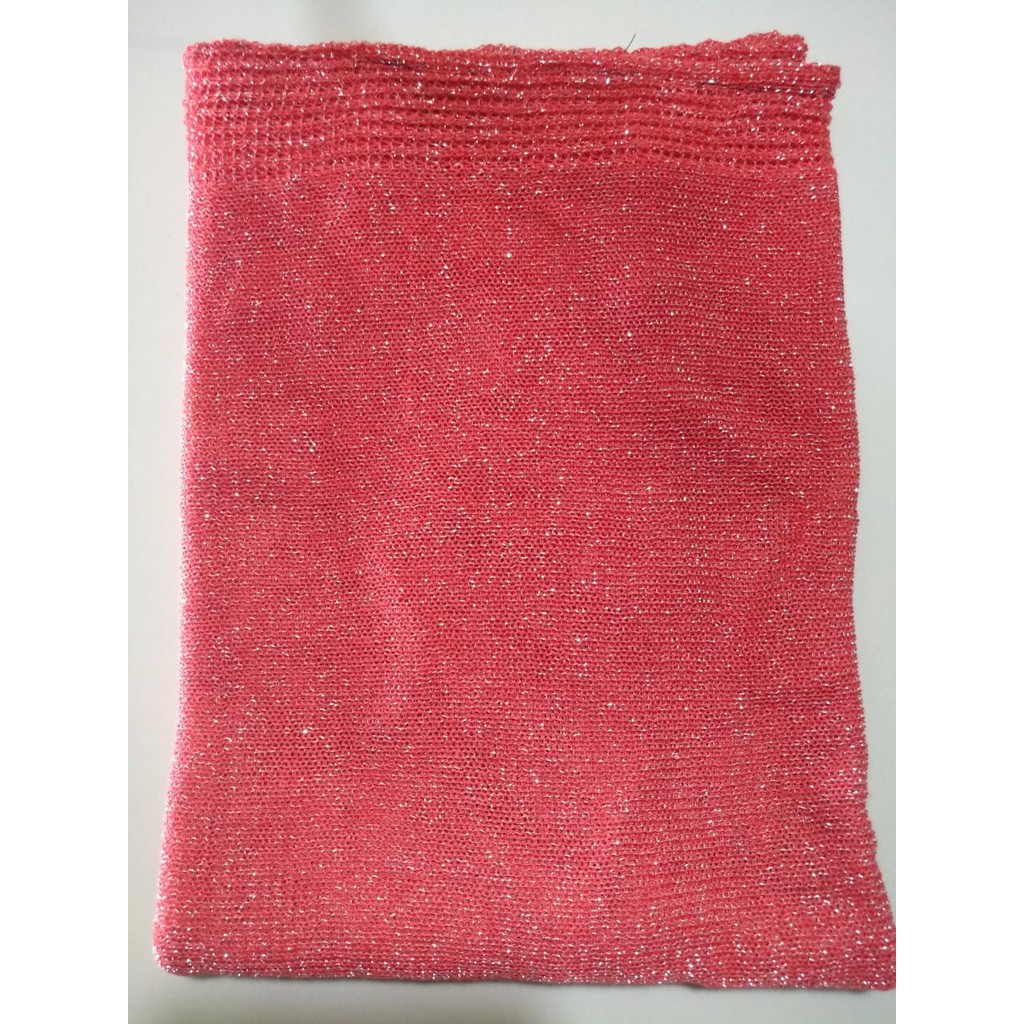 PASHMINA RAJUT GLITTER TERLARIS BAHAN BERKUALITAS HIJAB JILBAB PENGANTIN WISUDA WEDDING-MERAH