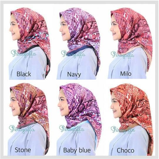 Hot Sale SEGIEMPAT ABSTRAK MOTIF. KERUDUNG AZZURA SCRAF.HIJAB SEGI4 SATIN LAMIZ