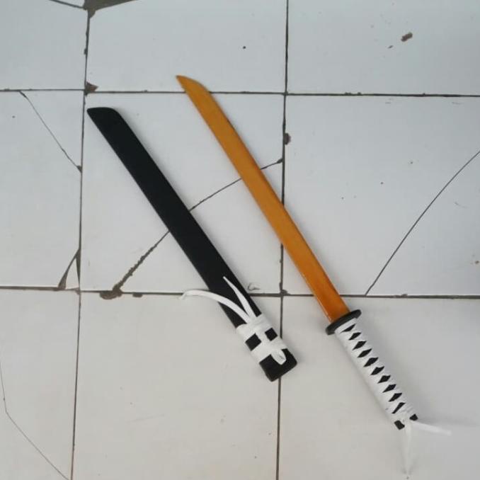 Mainan Pedang Kayu Samurai Katana Premium Small 61Cm Plus Sarung