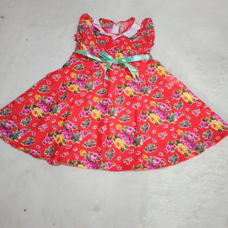 Dress anak 2 3 tahun anak cewek motif bunga ( dress rosalinda )