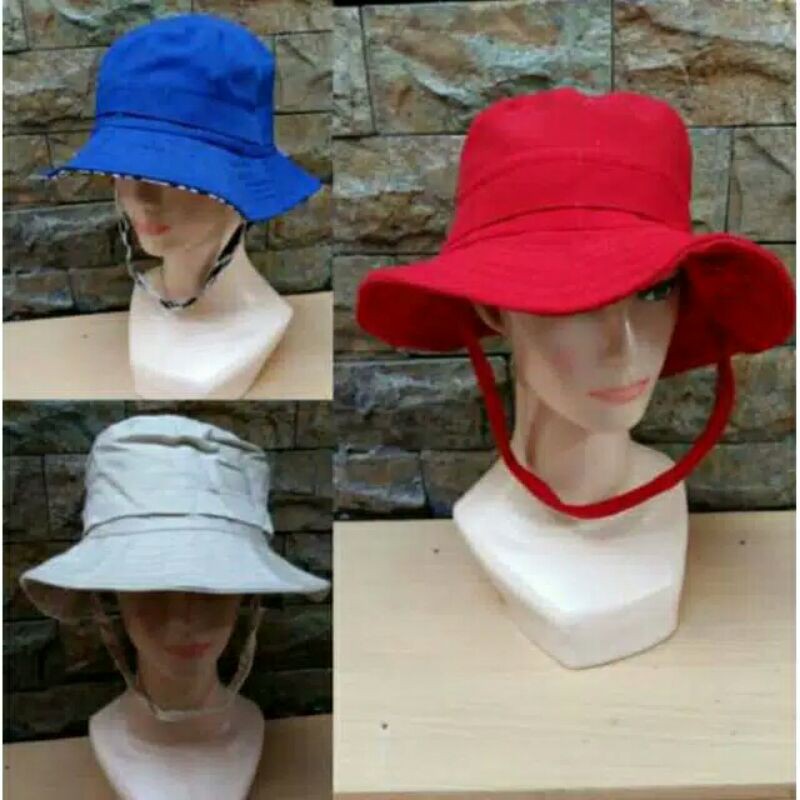 Topi BUCKET | RIMBA | mancing | hits panas sporty murah meriah bahan drill | topi korea kpop