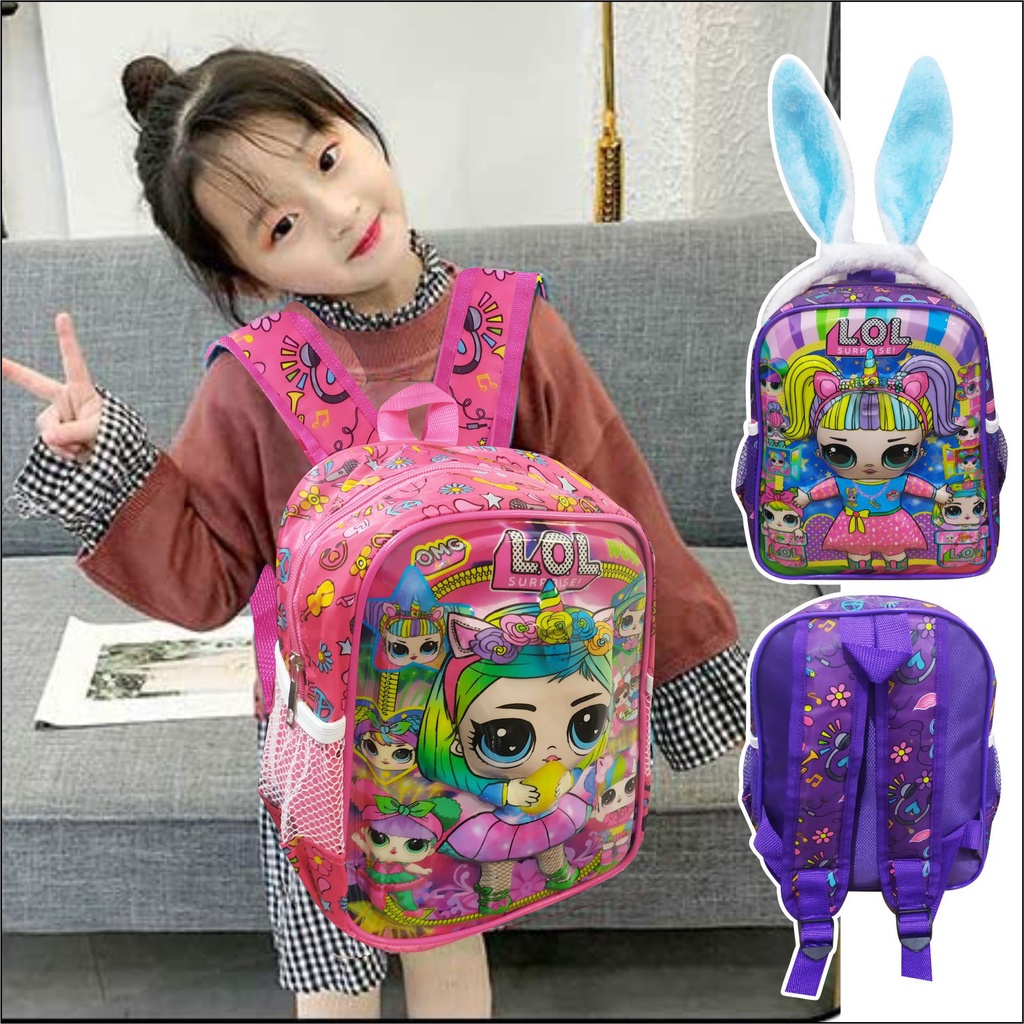 Tas Sekolah Bagpack Anak Perempuan Tas Karakter Emboss Lucu - PG - 8867