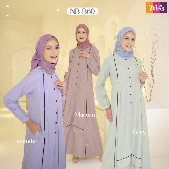 DRESS GAMIS FASHION BUSUI MUSLIM WANITA FASHION MUSLIM MUSLIM CASUAL NB NB B60 NIBRAS GAMIS NIBRAS T